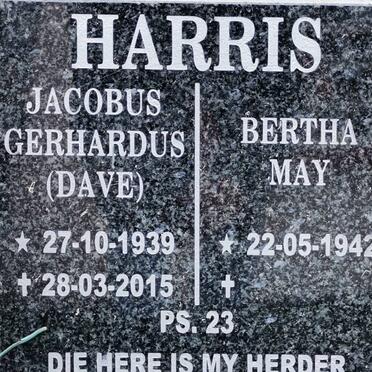 HARRIS Jacobus Gerhardus 1939-2015 &amp; Bertha May 1942-
