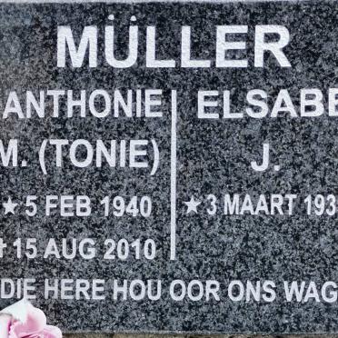 MULLER Anthonie M. 1940-2010 &amp; Elsabe J. 1939-
