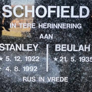 SCHOFIELD Stanley 1922-1992 &amp; Beulah 1935-