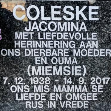 COLESKE Jacomina 1938-2017