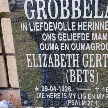 GROBBELAAR Elizabeth Gertruida 1926-2015