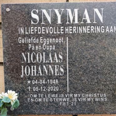 SNYMAN Nicolaas Johannes 1948-2020