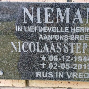 NIEMAND Nicolaas Stephanus 1944-2019