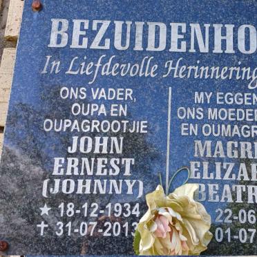 BEZUIDENHOUT John Ernest 1934-2013 &amp; Magrieta Elizabeth Beatrice 1930-2005