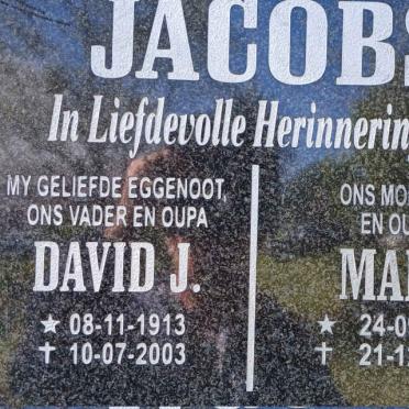 JACOBS David J. 1913-2003 &amp; Mara 1917-2004
