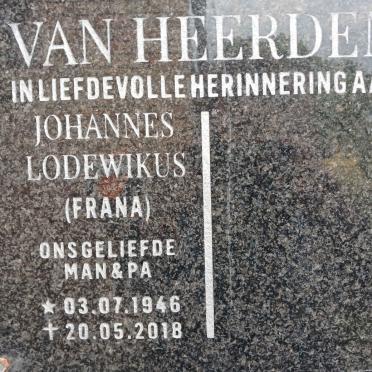 HEERDEN Johannes Lodewikus, van 1946-2018