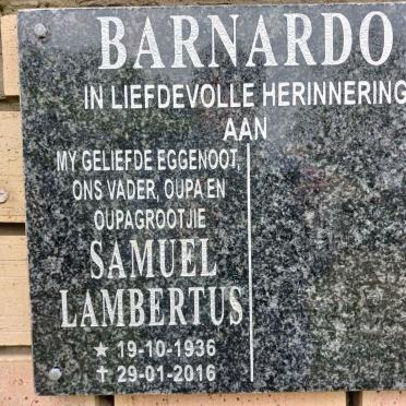 BARNARDO Samuel Lambertus 1936-2016