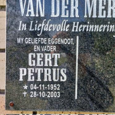 MERWE Gert Petrus, van der 1952-2003