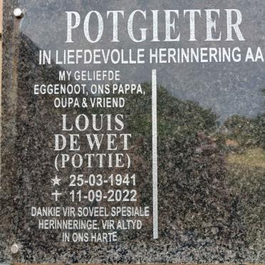 POTGIETER Louis de Wet 1941-2022