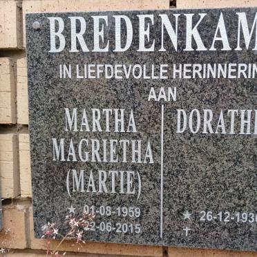 BREDENKAMP Dorathea 1936- :: BREDENKAMP Martha Magrietha 1959-2015