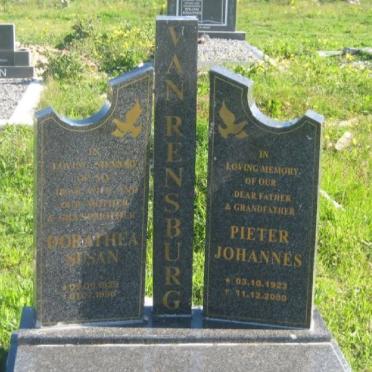 RENSBURG Pieter Johannes, van 1923 2000 &amp; Dorothea Susan 1929-1996