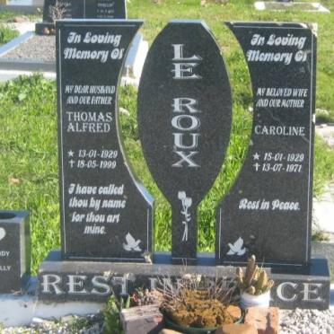 ROUX Thomas Alfred, le 1929-1999 &amp; Caroline 1929-1971