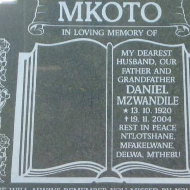 MKOTO Daniel Mzwandile 1920-2004