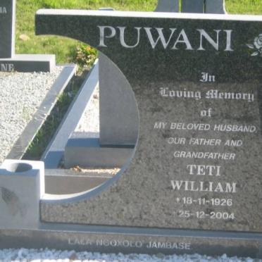 PUWANI Teti William 1926-2004