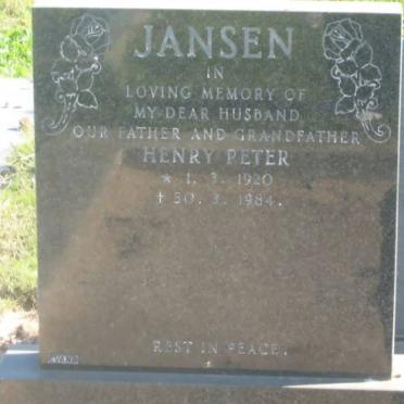 JANSEN Henry Peter 1920-1984