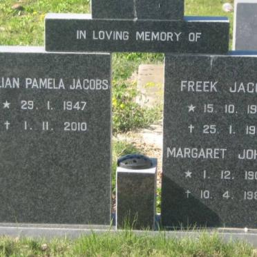 JACOBS Freek 1939-1984 &amp; Lillian Pamela 1947-2010 :: JOHNSON Margaret 1908-1987