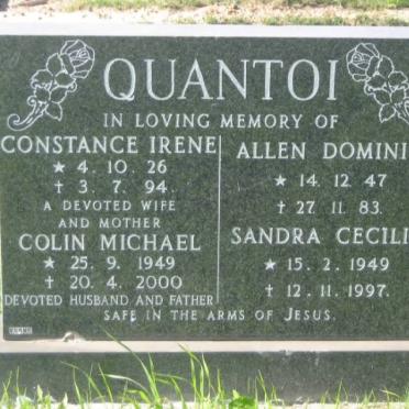 QUANTOI Colin Michael 1949-2000 &amp; Constance Irene 1926-1994 :: QUANTOI Allen Dominic 1947-1983 &amp; Sandra Cecilia 1949-199