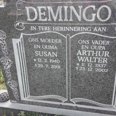 DEMINGO Arthur Walter 1937-2002 &amp; Susan 1940-2001