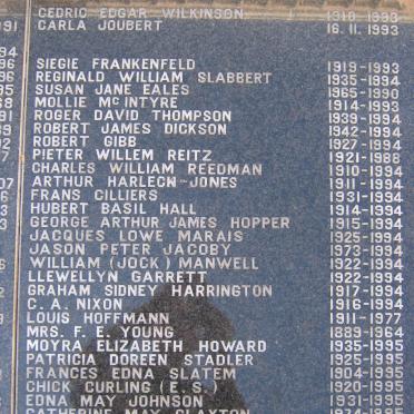 10. Memorial Plaque with list of names