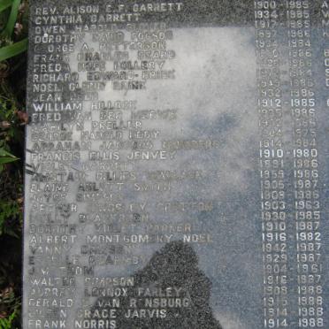 18. Memorial Plaque with list of names