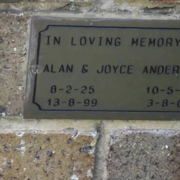 ANDERSON Alan 1925-1999 &amp; Joyce 1917-2006