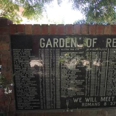 4. Memorial Wall - List of names