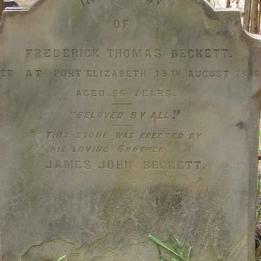 BECKETT Frederick Thomas -1886