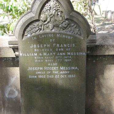 MESSINA Joseph Francis 1875-1890 :: MESSINA Joseph Robert 1862-1932