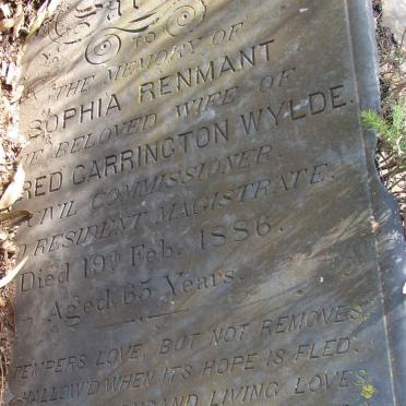 WYLDE Sophia nee RENMANT -1886