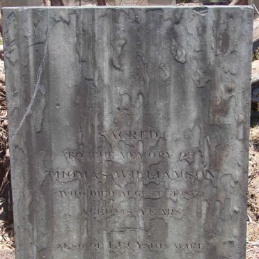 WILLIAMSON Thomas -1837 &amp; Lucy -1838
