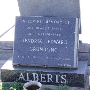 ALBERTS Hendrik Edward Grundling 1921-1986