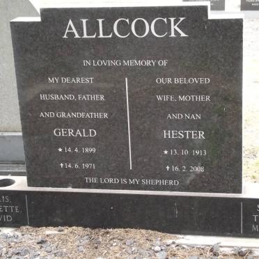 ALLCOCK Gerald 1899-1971 &amp; Hester 1913-2008