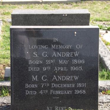 ANDREW S.G. 1896-1965 &amp; M.C. 1891-1968