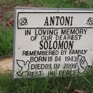 ANTONI Kukubayi Solomon 1943-2009