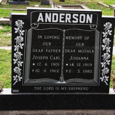 ANDERSON Joseph Carl 1901-1962 &amp; Johanna 1909-1980