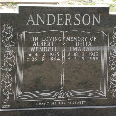 ANDERSON Albert Wendell 1935-1994 &amp; Delia MARAIS 1935-1998