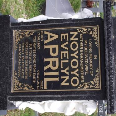 APRIL Noyoyo Evelyn 1937-2012