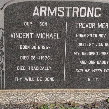ARMSTRONG Vincent Michael 1957-1976 :: ARMSTRONG Trevor Mervyn 1926-1962