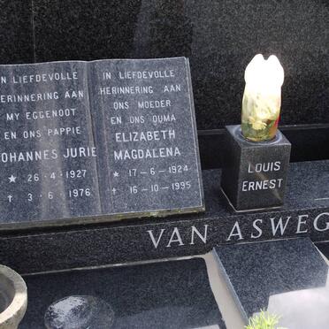 ASWEGEN Johannes Jurie, van 1927-1976 &amp; Elizabeth Magdalena 1924-1995