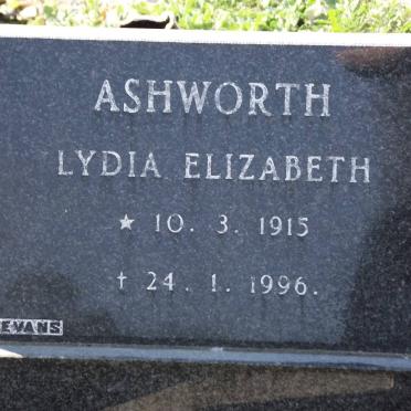 ASHWORTH Lydia Elizabeth 1915-1996