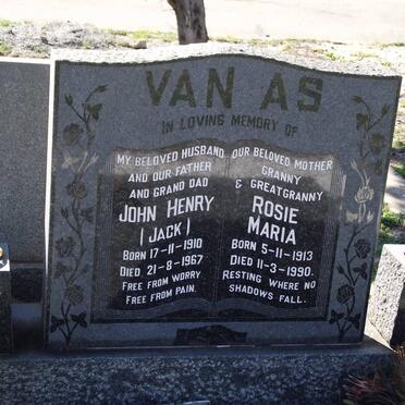 AS John Henry, van 1910-1967 &amp; Rosie Maria 1913-1990