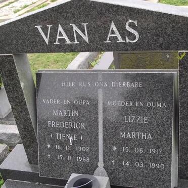 AS Martin Frederick, van 1902-1968 &amp; Lizzie Martha 1917-1990