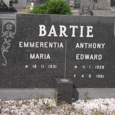 BARTIE Anthony Edward 1928-1981 &amp; Emmerentia Maria 1931-