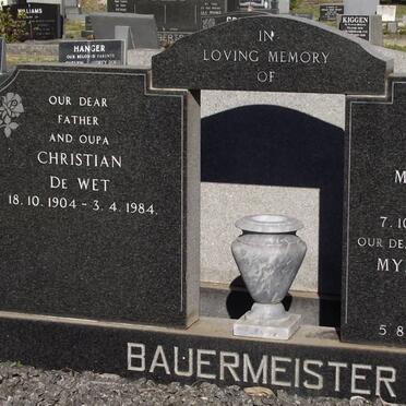 BAUERMEISTER Christian De Wet 1904-1984 &amp; Marie Martha SMITH 1905-1970 :: GILSON Myrtle Dorothy nee Smith 1913-1972