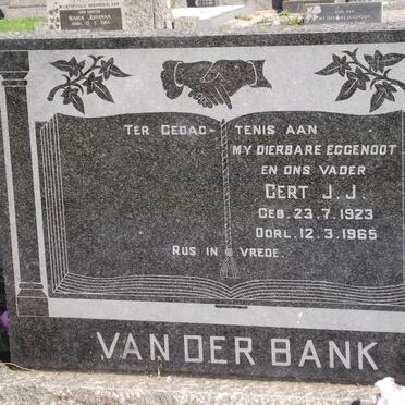 BANK Gert J.J., van der 1923-1965