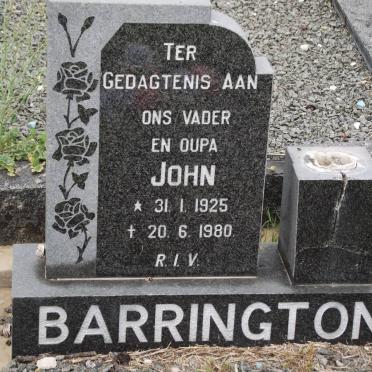 BARRINGTON John 1925-1980