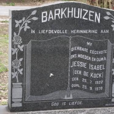 BARKHUIZEN Jessie Isabel nee DE KOCK 1922-1970