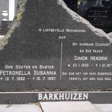 BARKHUIZEN Simon Hendrik 1930-1977 :: BARKHUIZEN Petronella Susanna 1952-1997