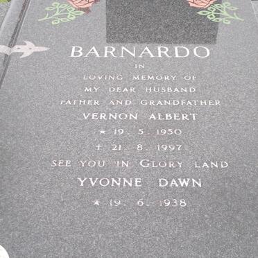 BARNARDO Vernon Albert 1950-1997 &amp; Yvonne Dawn 1938-