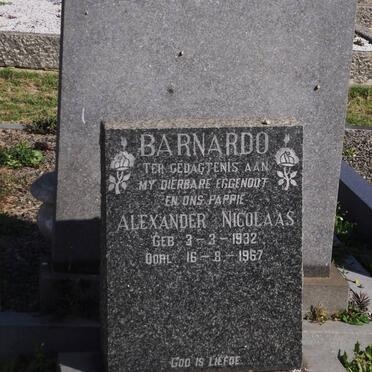 BARNARDO Alexander Nicolaas 1932-1967